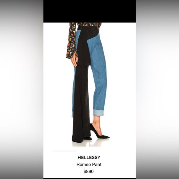 Helplessly Stylish Blue Jeans with Black Sash, US0 - Picture 2 of 13